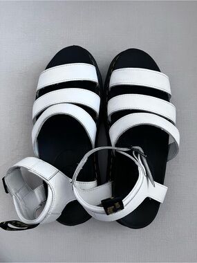 Dr Martens Blaire White Strappy Platform Sandals